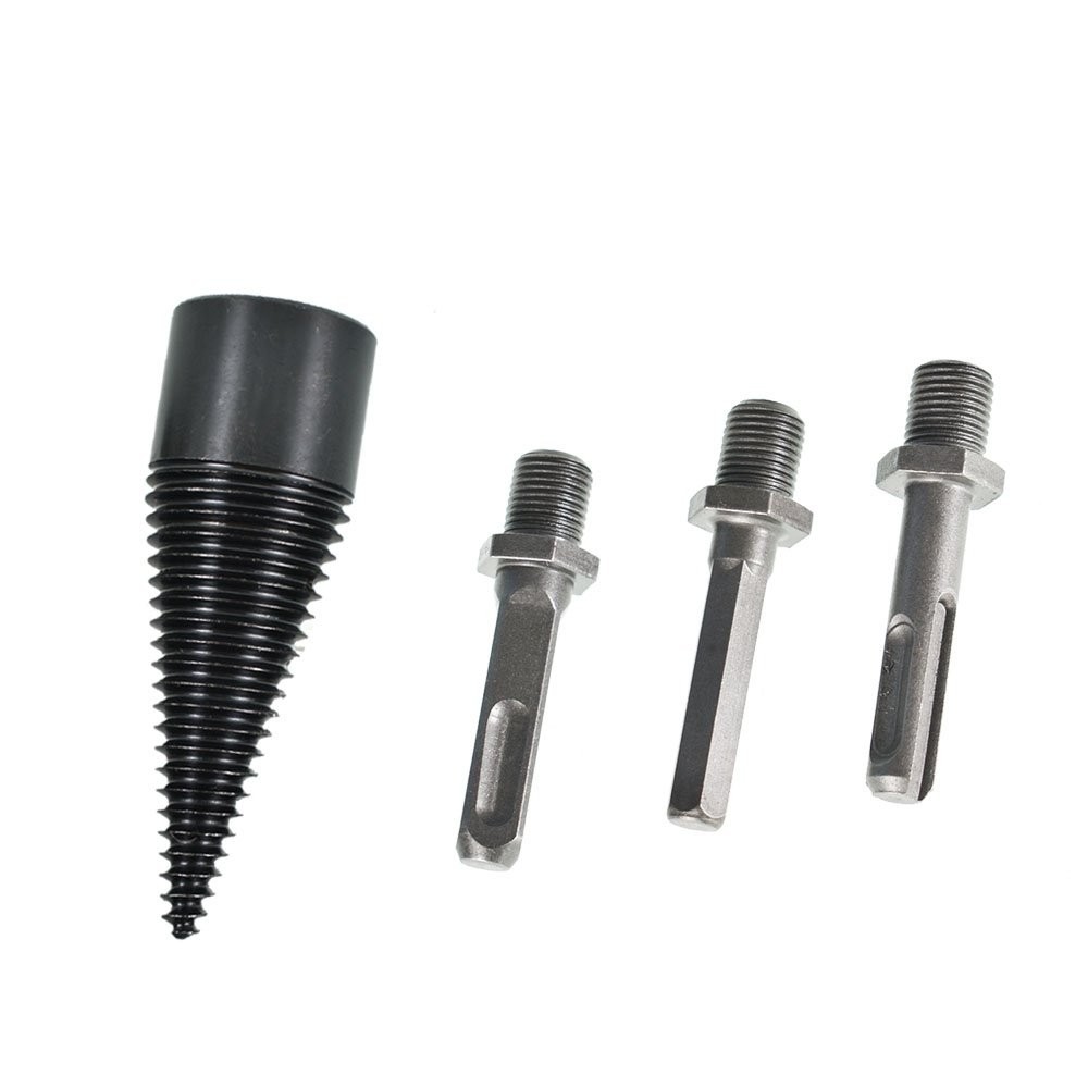 Removable Hex+Square+Round 32mm Firewood Log Splitter Drill Bit Set 3 Pack