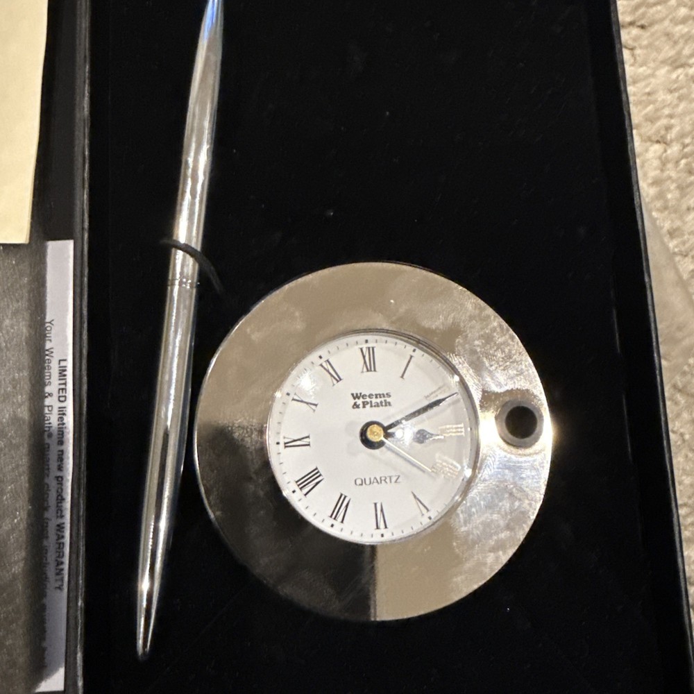 Weems & Plath chrome Chart Weight Clock 3 inch diameter