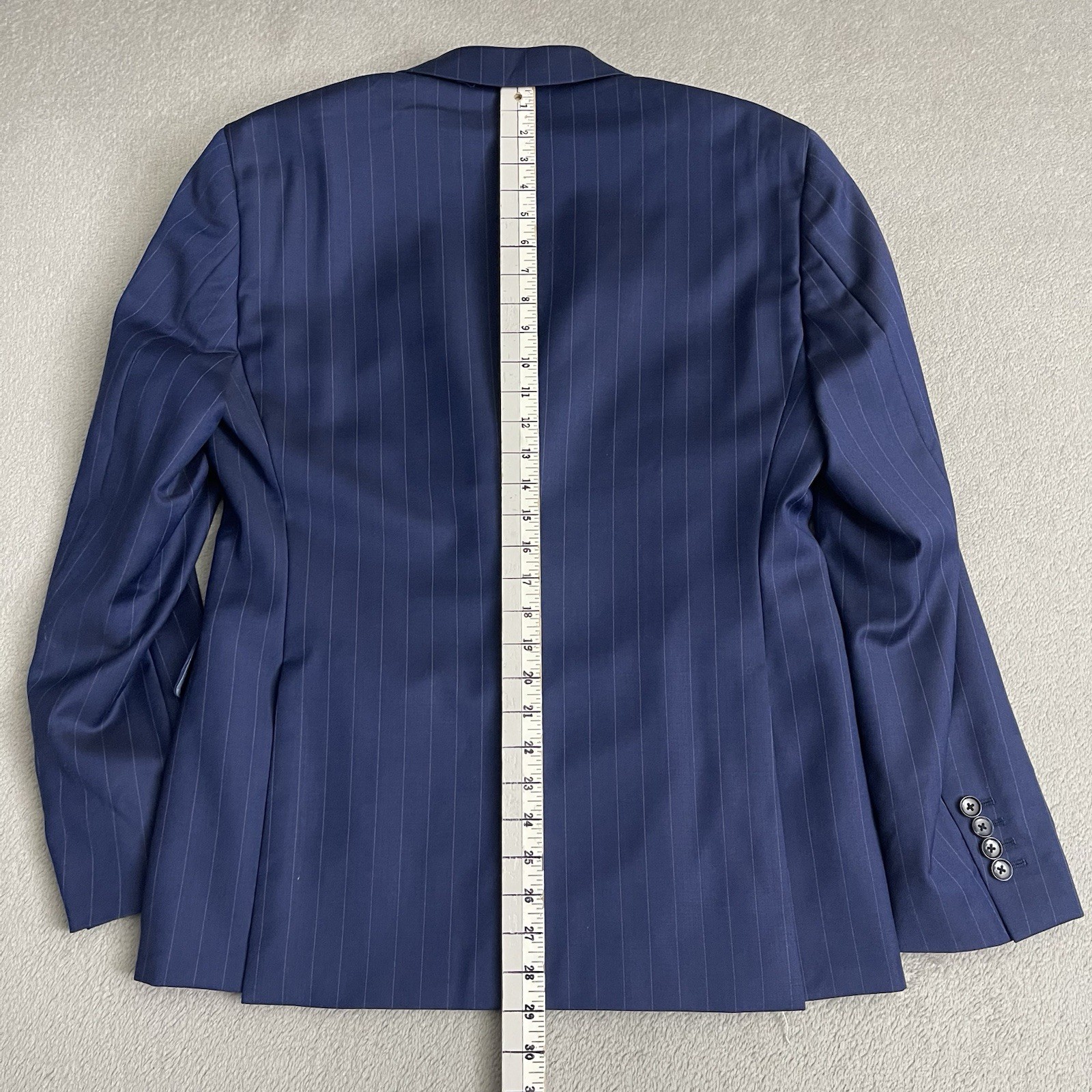 INDOCHINO Yaletown Mens Blazer Sport Coat Jacket Wool 52 Navy Stripe NWT