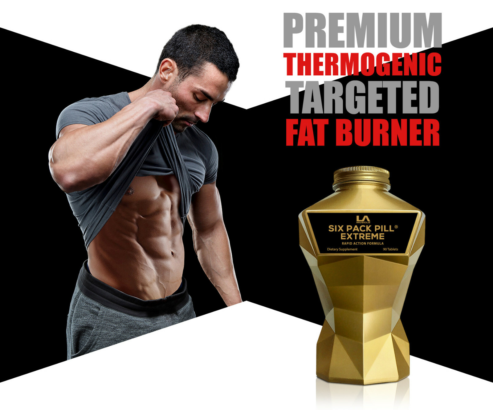 LA MUSCLE Six Pack Pill® Extreme - Fast Acting Fat Burner Targeting Abs