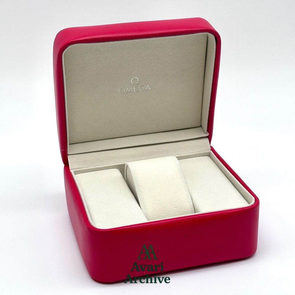 Omega Red Leather Watch Box Case with Outer Box Speedmaster Seamaster