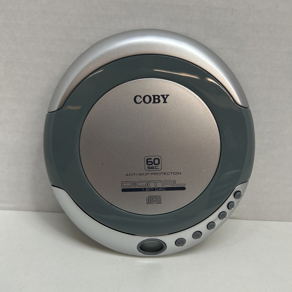 COBY Anti-Skip Protection Digital CD Player 1 bit DAC Silver  CX-CD329 Untested