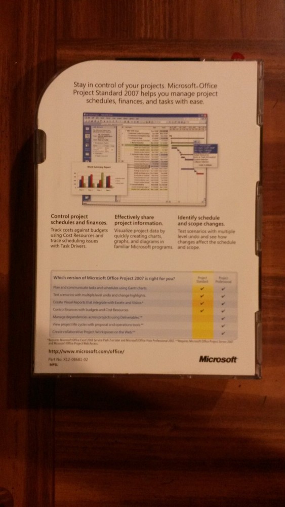NEW Microsoft Office Project Standard 2007 ACADEMIC Full Version SEALED BOX