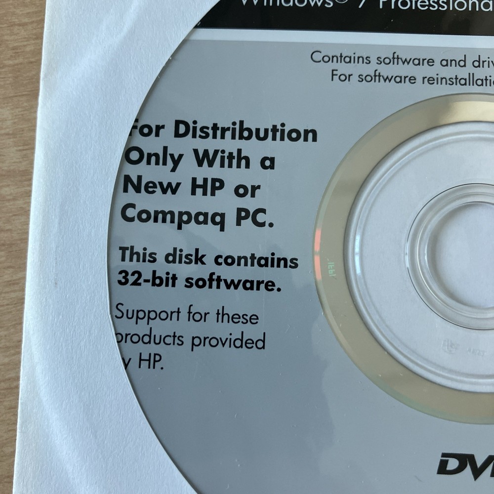 HP Windows 7 Professional Operating System DVD 2009 32-bit Software 571176-DN1