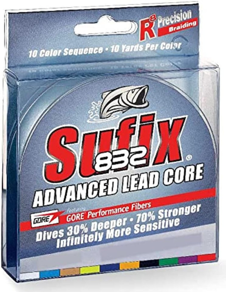 832 Lead Core, Metered Multi-Colored (12 Pound/100 Yard Spool)