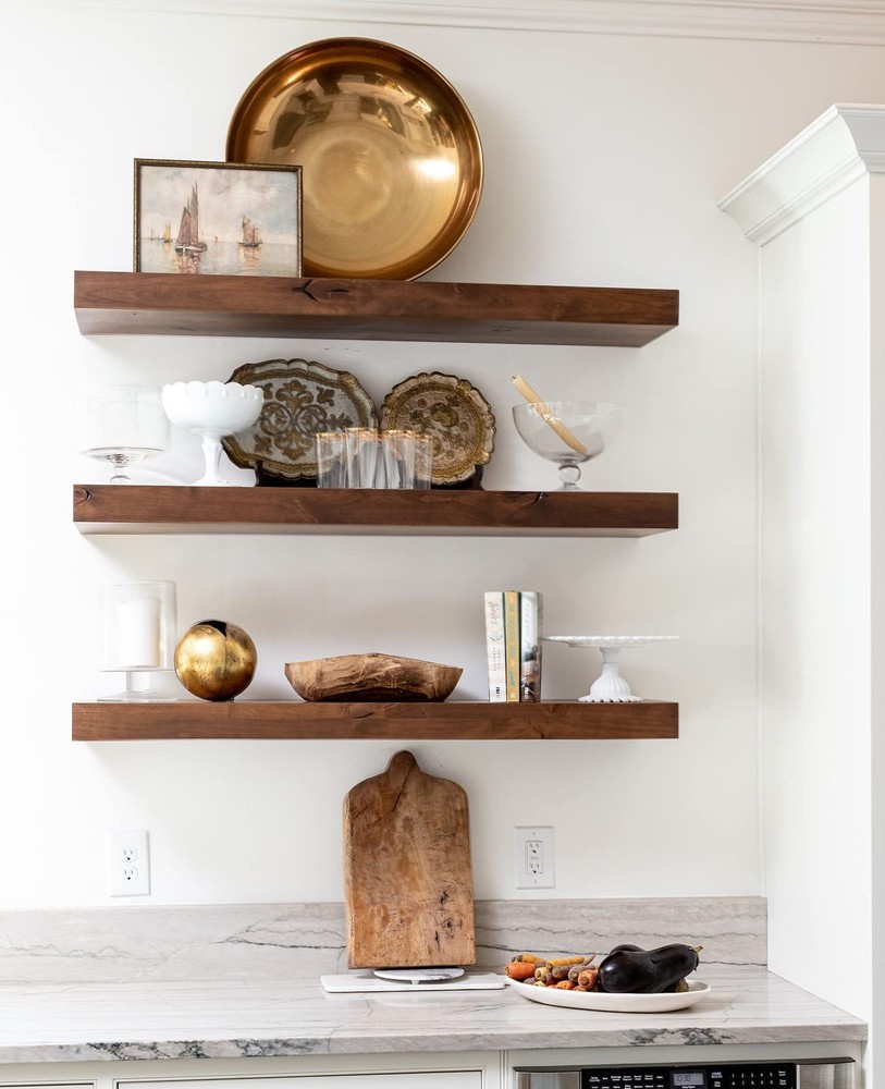Black 6 Pack-6 inch Floating Shelf Bracket, Concealed Shelf Support,Hidden Br...