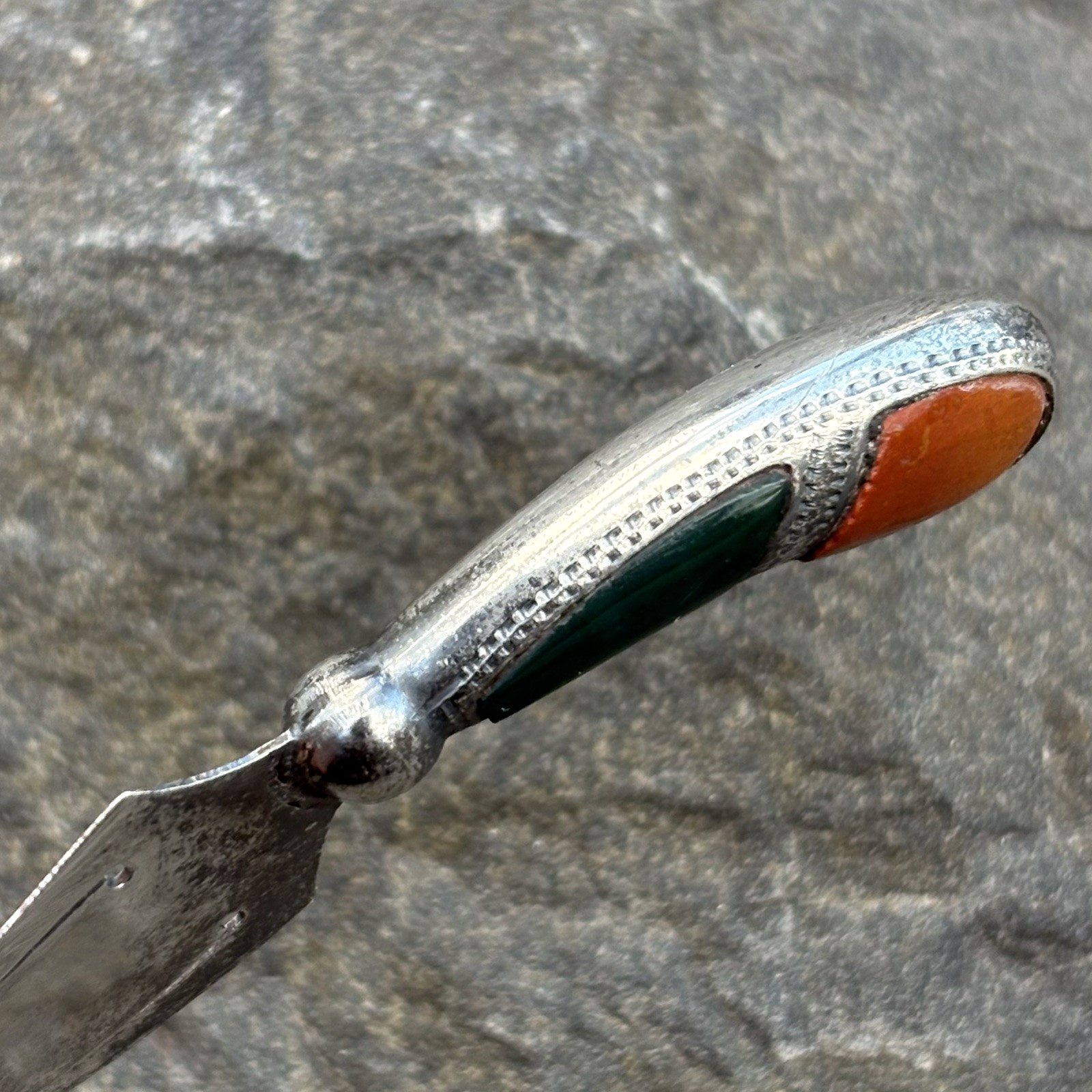 Antique 1925 Adie & Lovekin Sterling Silver Agate Sword Bookmark Birmingham RARE