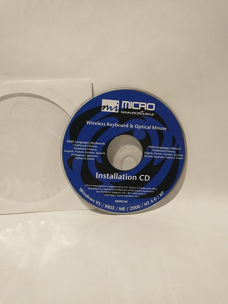 Micro Innovations Wireless Keyboard & Optical Mouse Installation CD (PC)