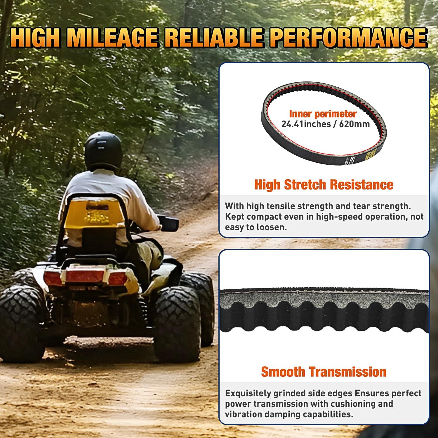 Nilight Drive Belt 669-18-30 Replacement for 4Stroke GY6 49cc 50cc 139QMB Engine