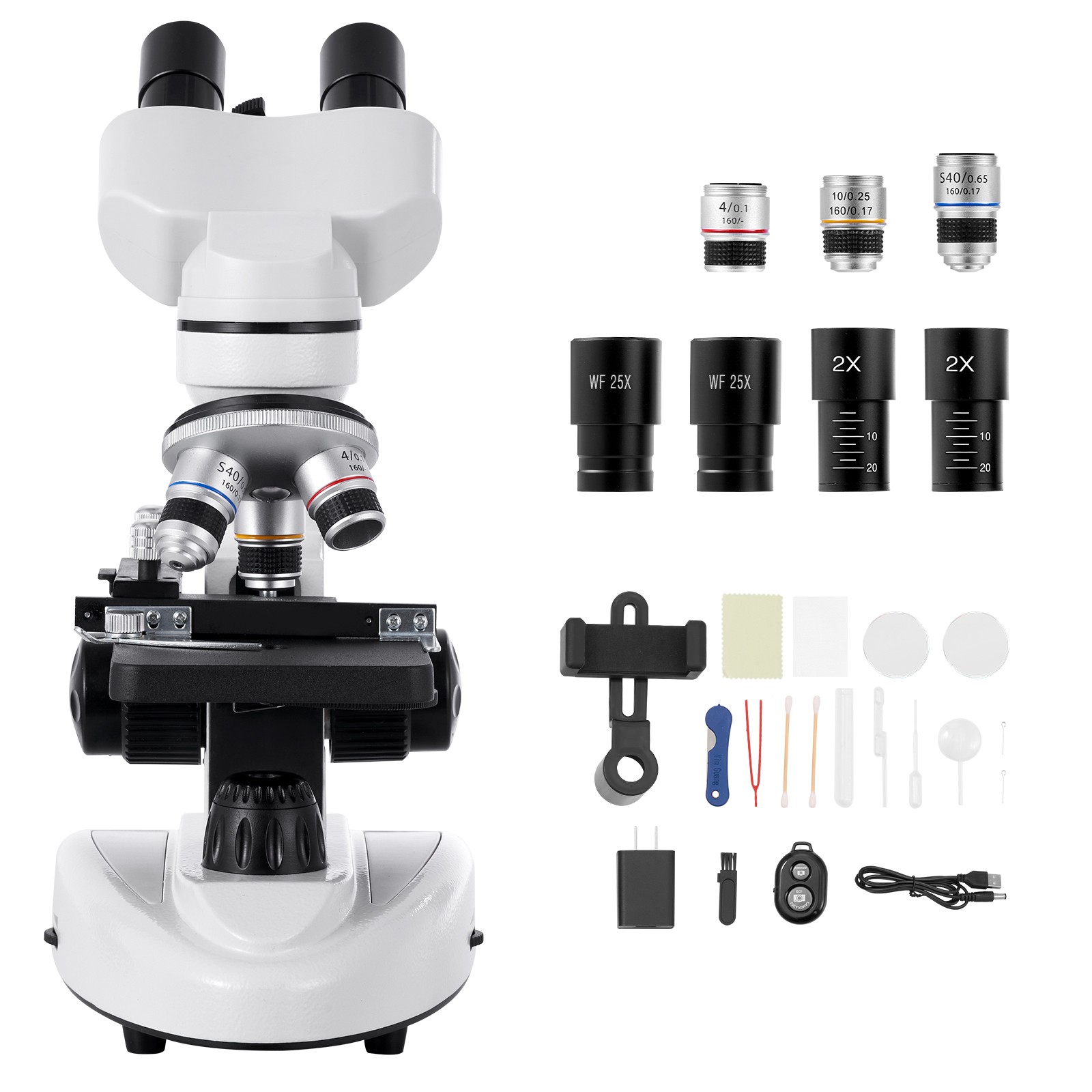 Uimoso Professional Binocular Compound Microscope Kit 40-2000X Magnification