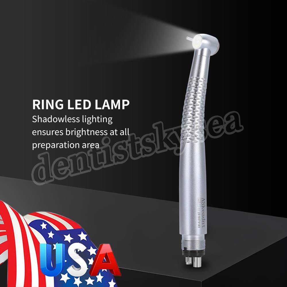 Dental Ring LED Optic High Speed Handpiece E-Generator Shadowless 4 Hole