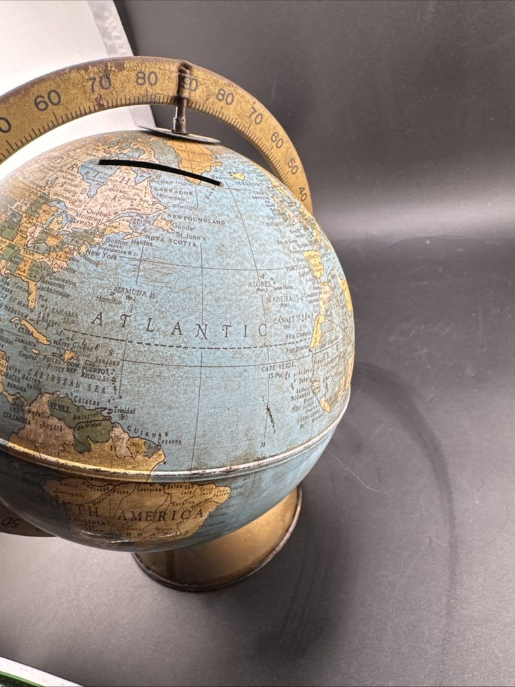 Vintage Replogle Small Earth Globe Bank 📦