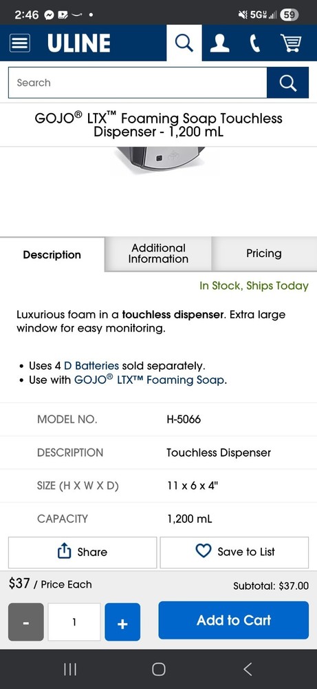 ProPower Industrial Touchless Soap Dispenser