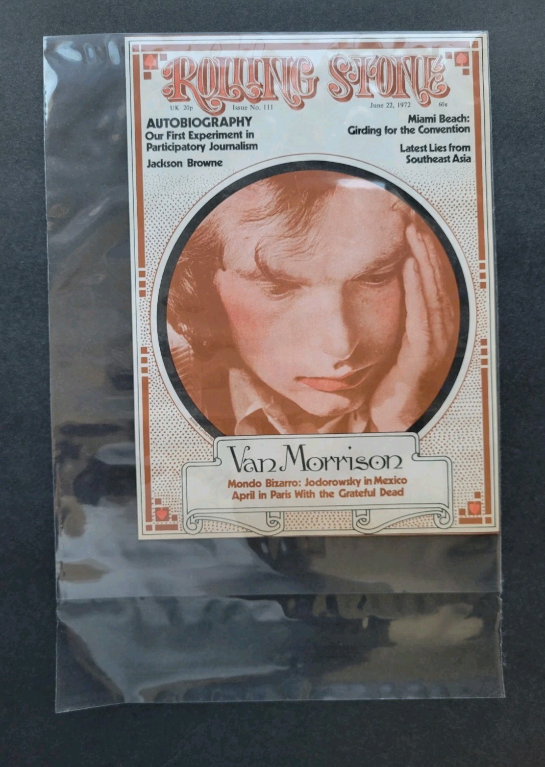 Van Morrison Rolling Stone Magazine Cover ONLY!!! 1972