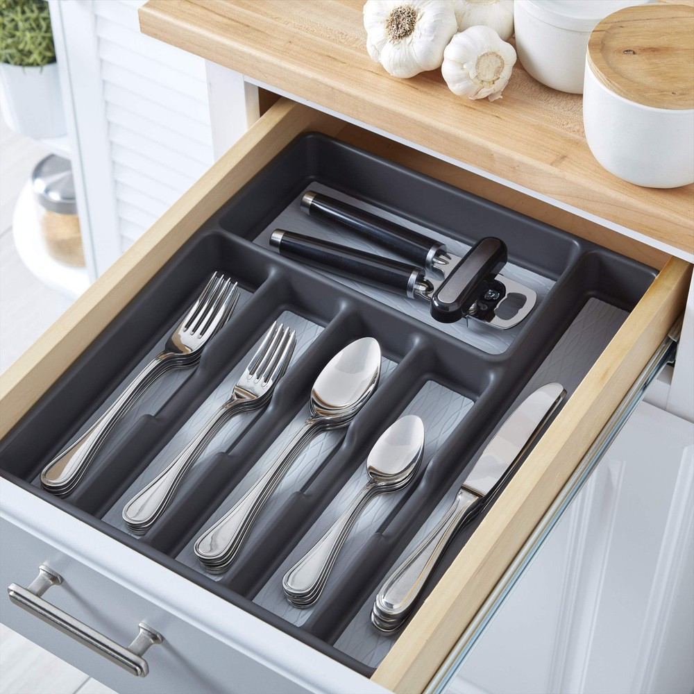 Copco Basics 6 Compartment Organizer, 6 Compartment, Charcoal Gray/Light Gray
