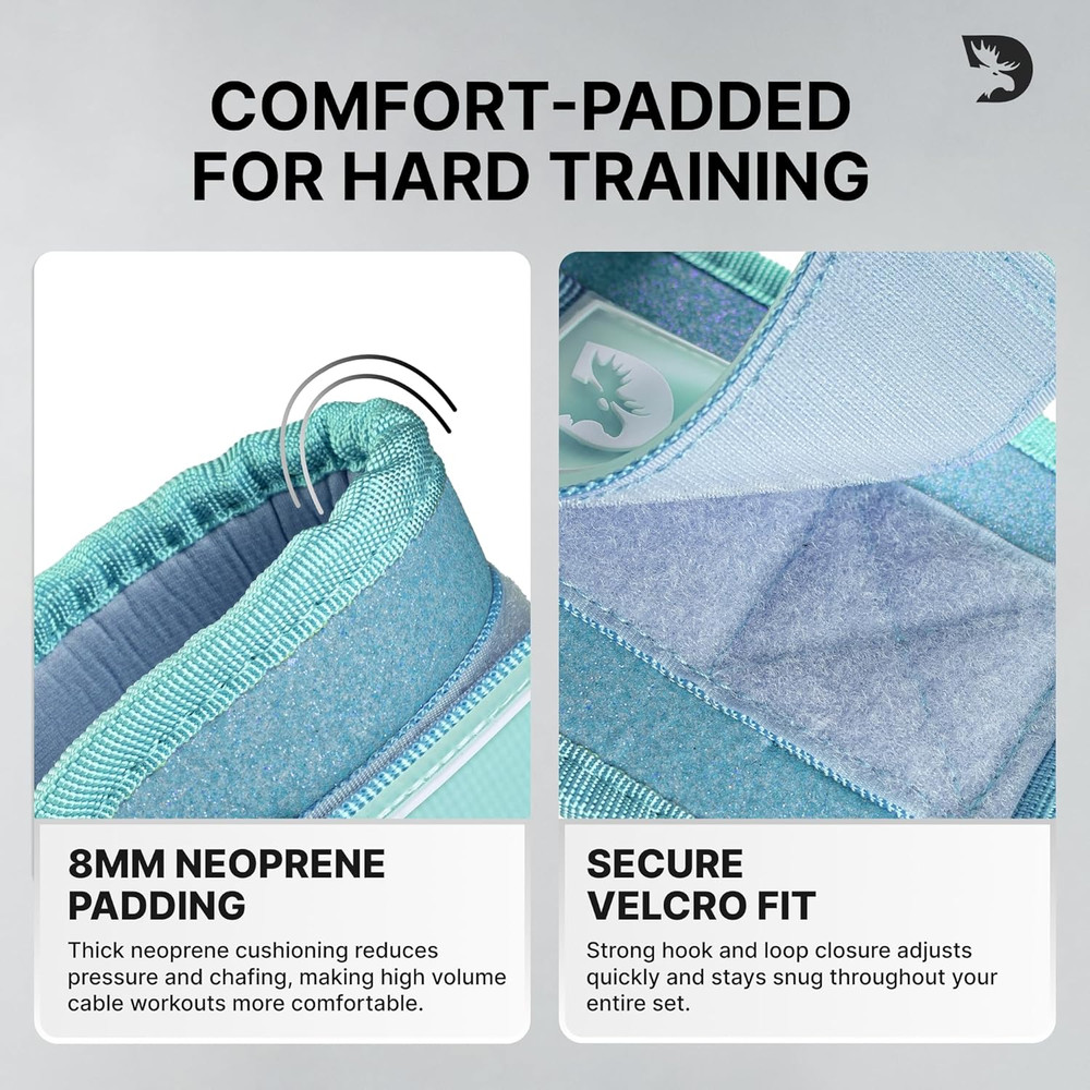 Ankle Strap for Cable Machine - One Size Fit with Premium Padding Cuffs, Ankle B