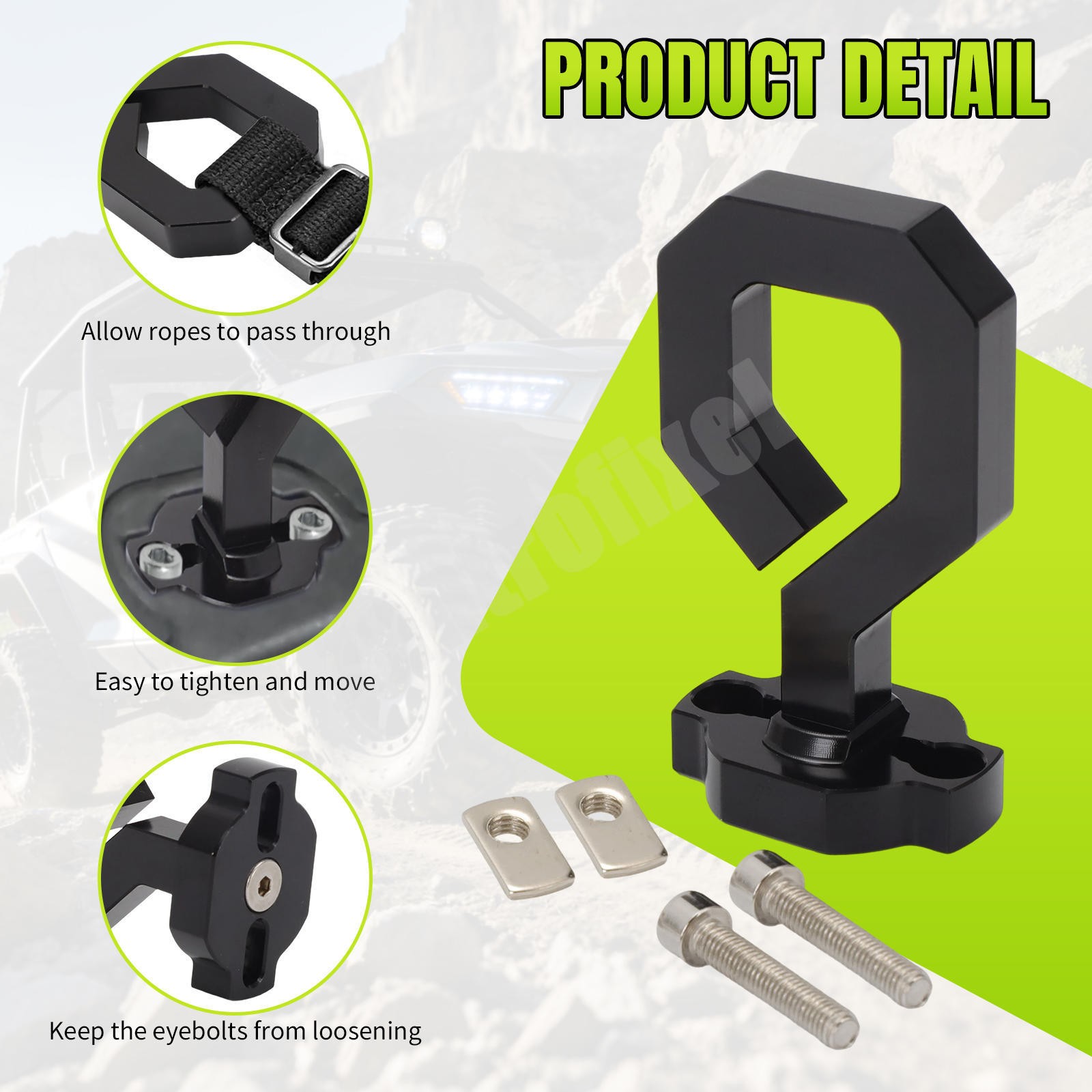 Eye Bolt Tie Down & Accessory Anchor For CFMoto Quick Attach ATV & UTV – 2 Pack