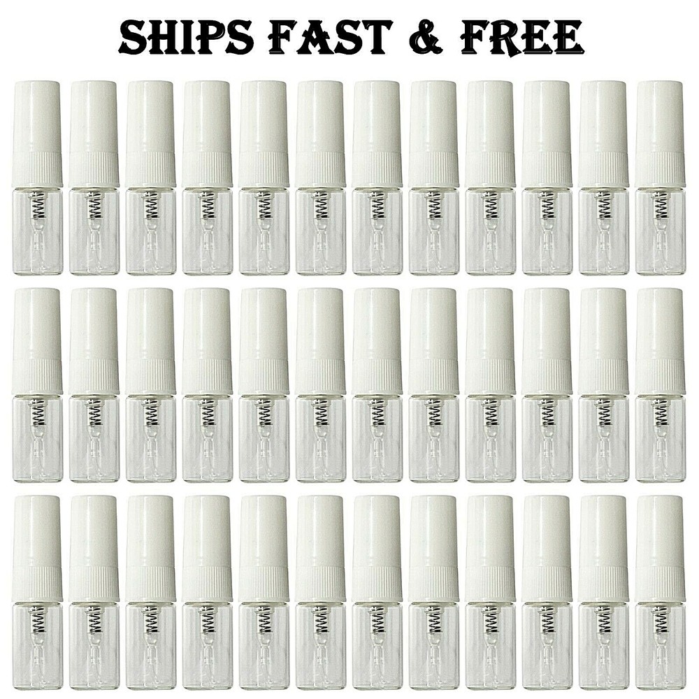 2ml 0.07oz perfume clear glass bottles mini white atomizer spray refillable
