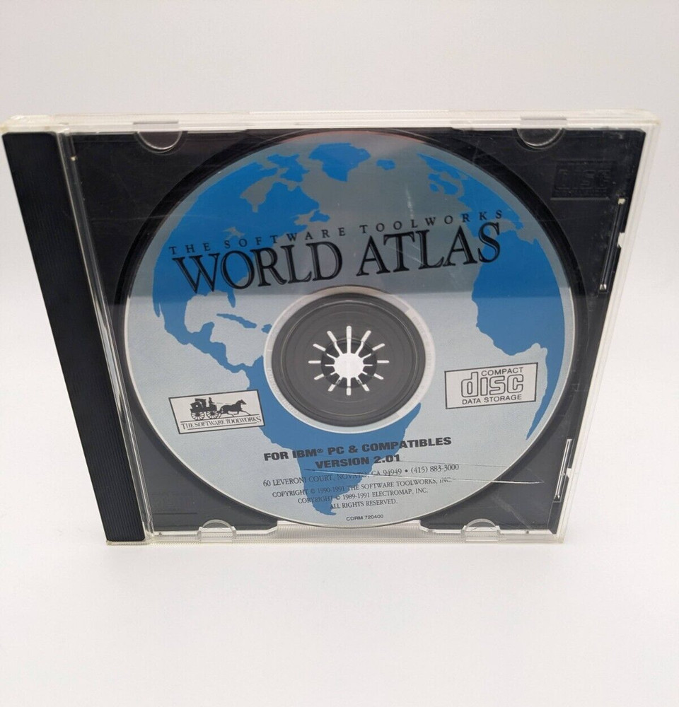 The Software Toolworks World Atlas Software CD