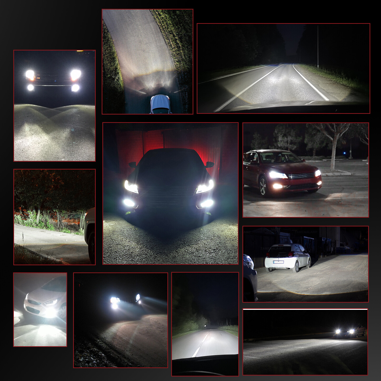 2x LASFIT H11 LED Headlight Bulbs Conversion Kits Low Beam 6000K Bright White