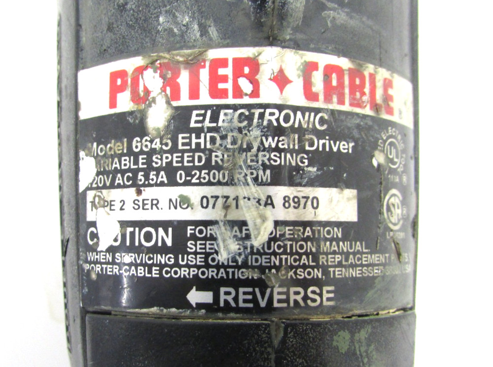 PORTER CABLE VARIABLE SPEED REVERSING DRYWALL DRIVER, 6645 EHD