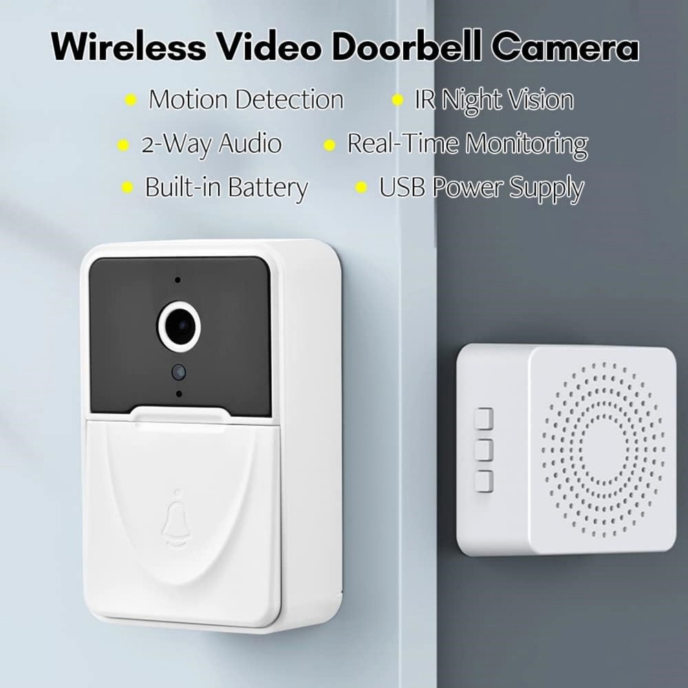 Wireless Security Video Doorbell WiFi Camera Two Way Audio Night Vision Kit