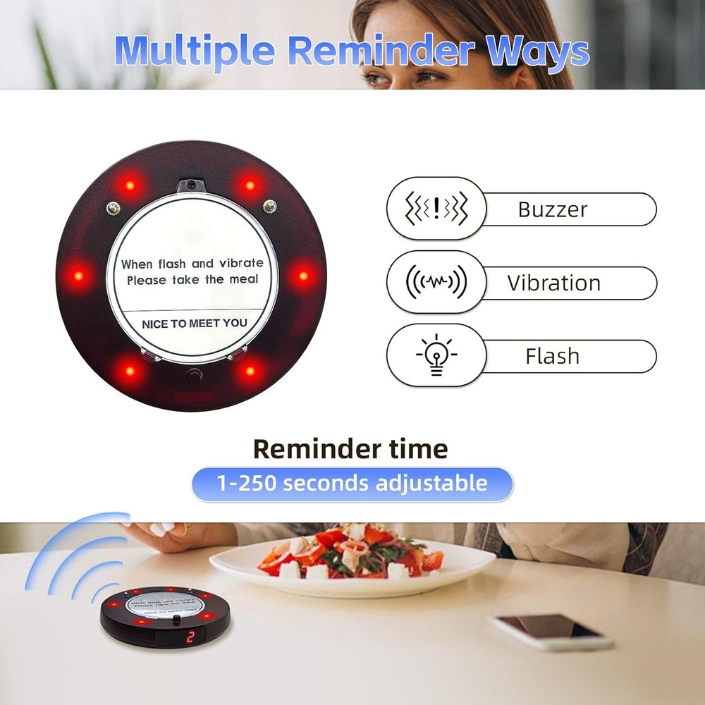 Pagers for Restaurants, 24 Coaster Beeper Restaurant Buzzer System with Beeps