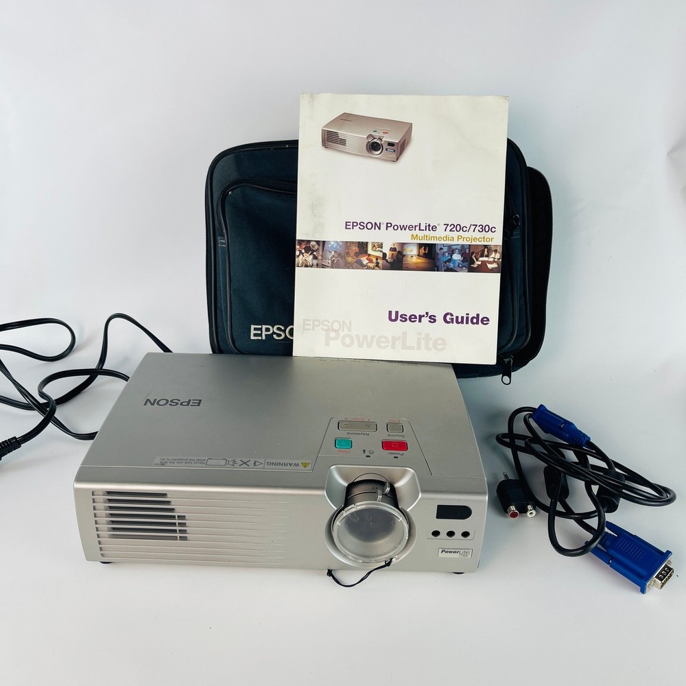 Epson PowerLite 730C LCD Projector with Cables, Case And Users Guide; NO Remote