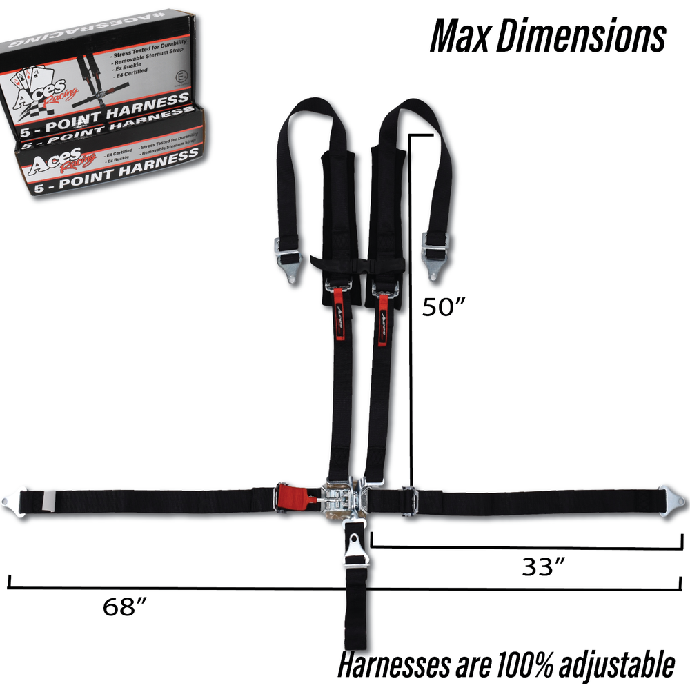 ONE Five Point 2" Padded Harnesses E4-Certified-RZR-Buggy