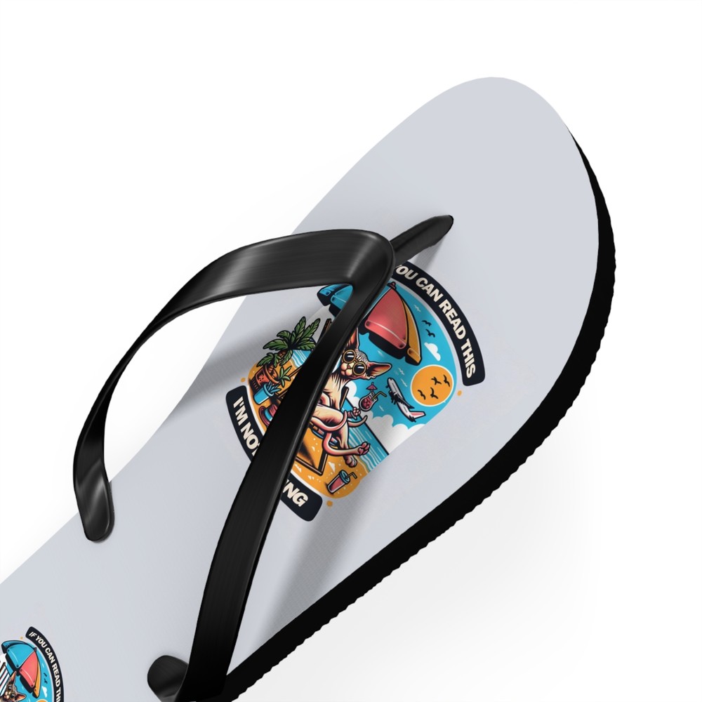 Personalized Funny Sphynx Cat Flip Flops | Summer Beach Design
