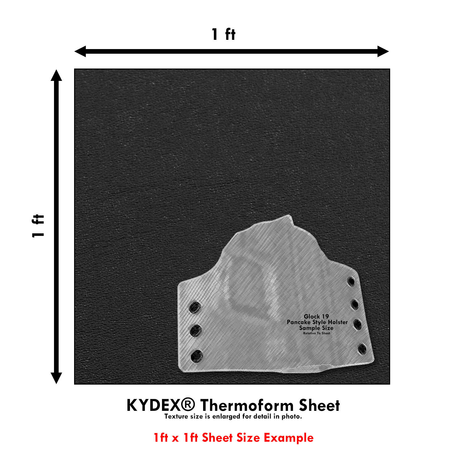 KYDEX® Sheet - (12in x 12in)(.060, .080, .093 & .125 Thicknesses)