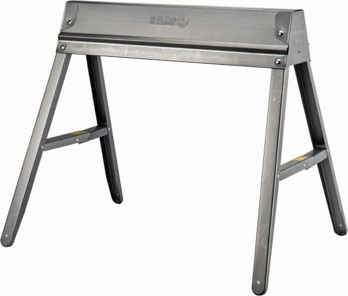 Folding Steel Sawhorse: Sturdy Space Saving Design, 29-1/4" High x 32-1/2" Long
