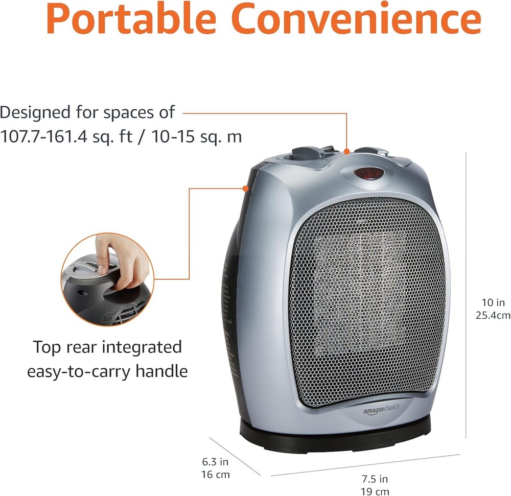 Oscillating Ceramic Portable Indoor Space Heater Fast Heating Technology