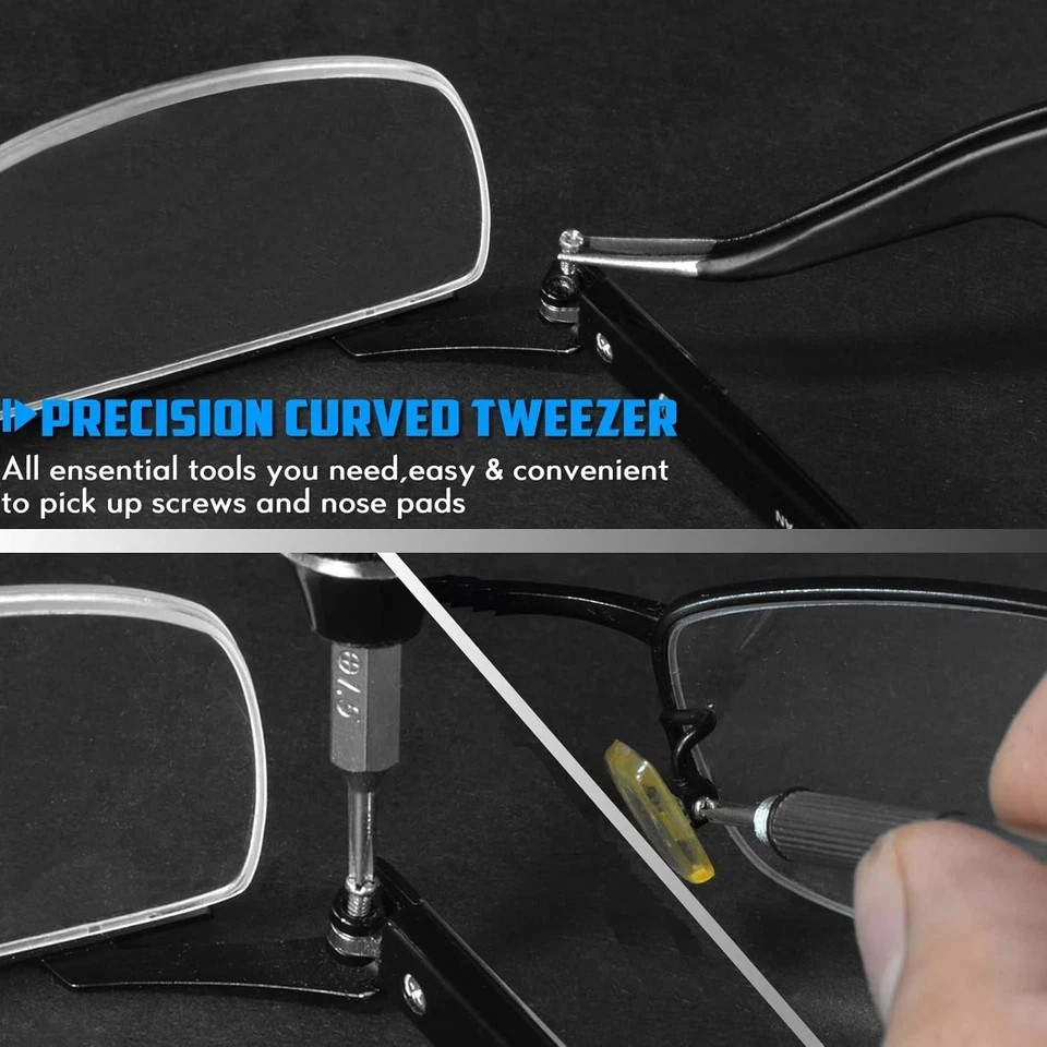 Eyeglass Sunglass Repair Kit, Magnetic Eye Glasses Repairing Tool Kit with Assor