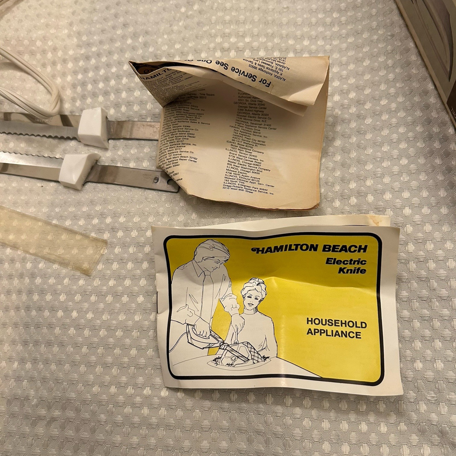 Hamilton Beach 275ALB Almond w/ Brown Trim Electric Knife Made In U.S.A. Tested