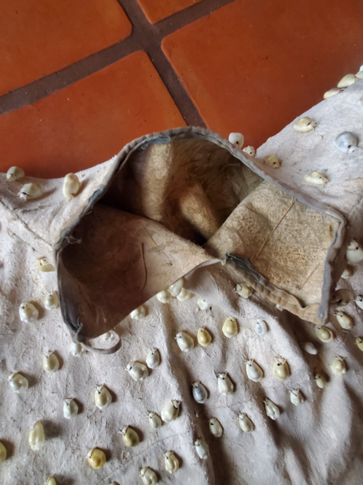 Antique OLD Native American plains Indian womans dress hide 19th c.