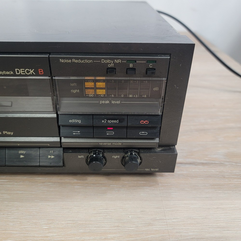 Technics RS-T36R Auto Reverse Double Cassette Deck Stereo Player Recorder Black