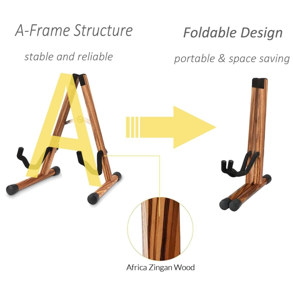 Adjustable A-Frame Guitar Stand for Multiple Instruments