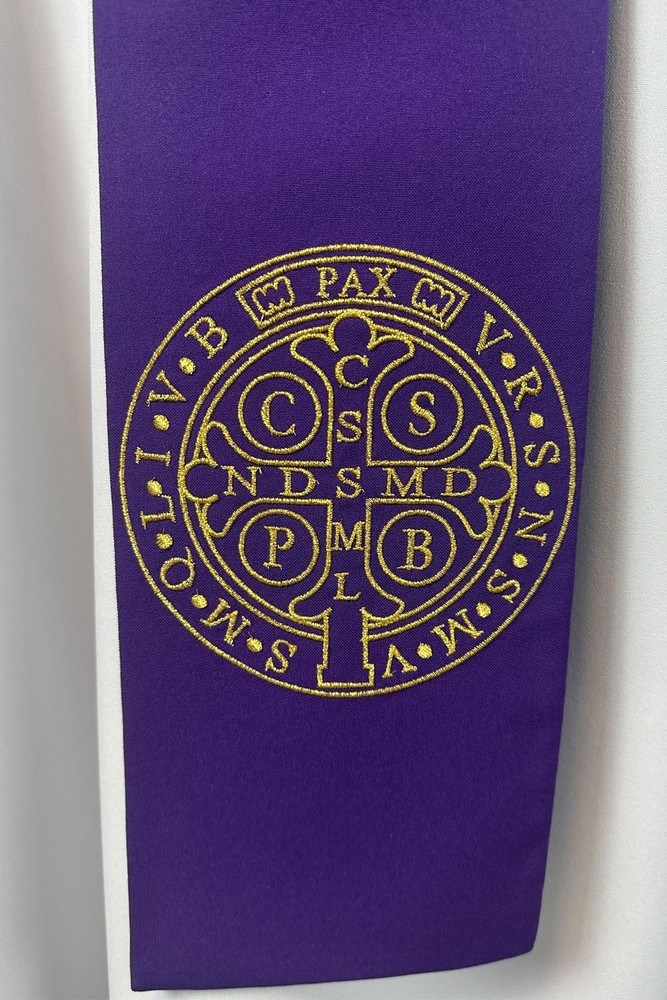 DEACON stole St Benedict , Golden embroidery