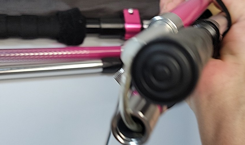2-High Stream Gear Walking Sticks, Pink Lightweight Foldable & Extendable