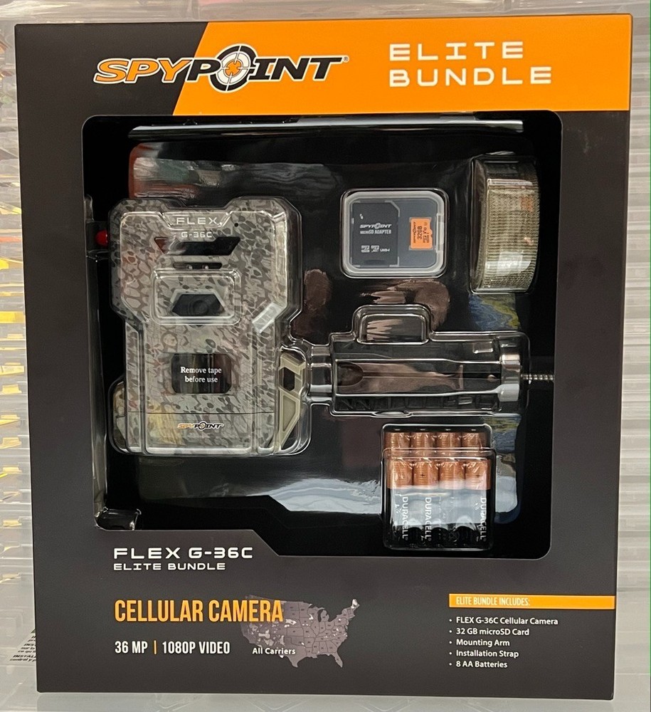 SpyPoint Elite Bundle Model Flex G-36C Cellular Trail Camera NEW