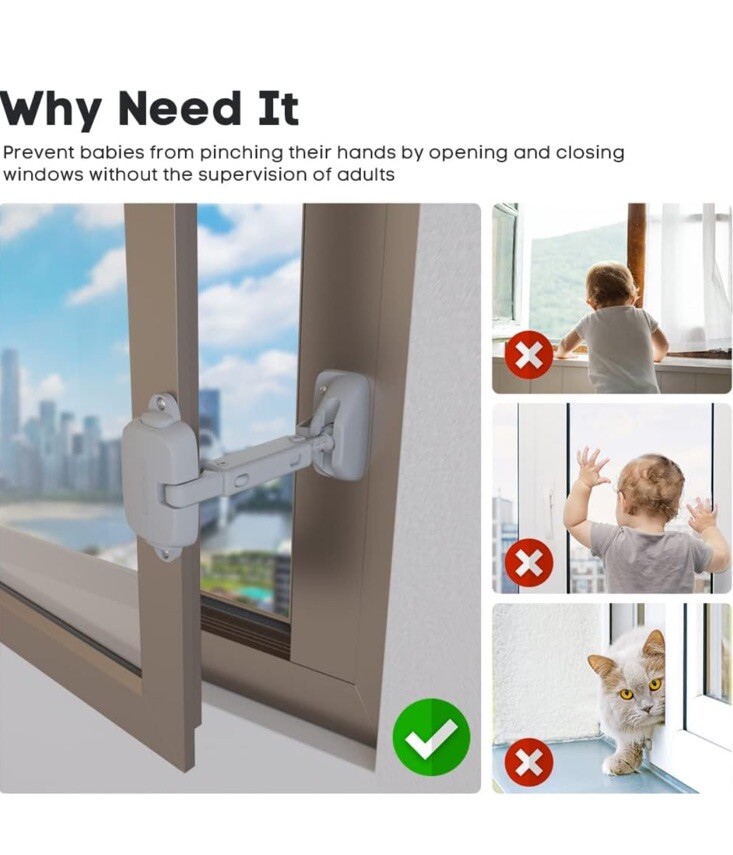 for Window Security Lock for Window Restrictor for Window Limit Bracket Aluminum