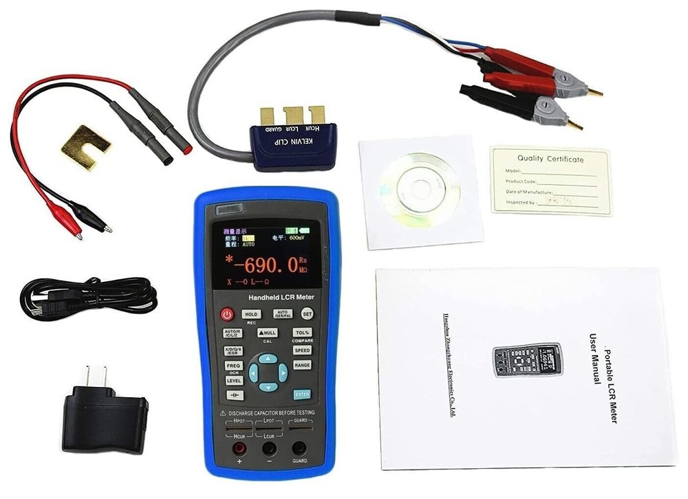 Handheld LCR Meter with Electrolytic Capacitance Function Accuracy 0.3%