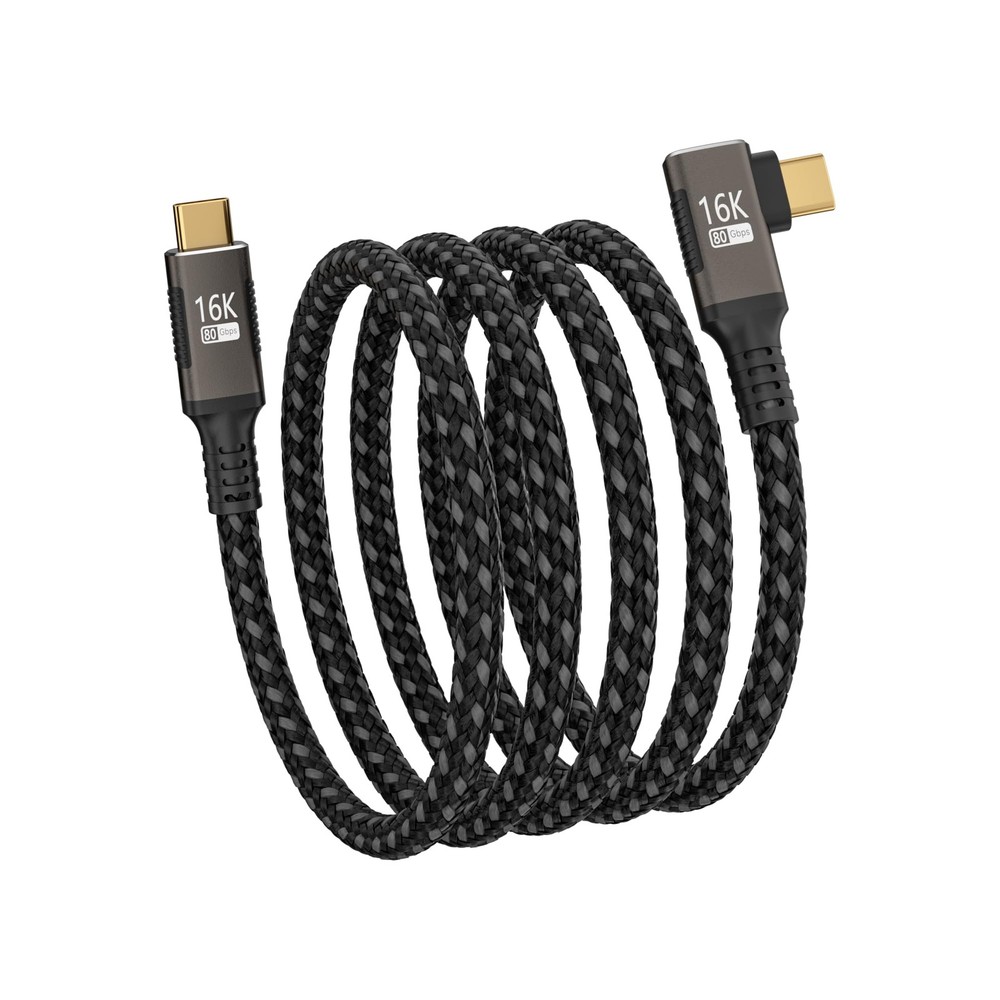 USBC right angle Cable 6.6FT Compatible With Thunderbolt 5/4,90 degree Type C...