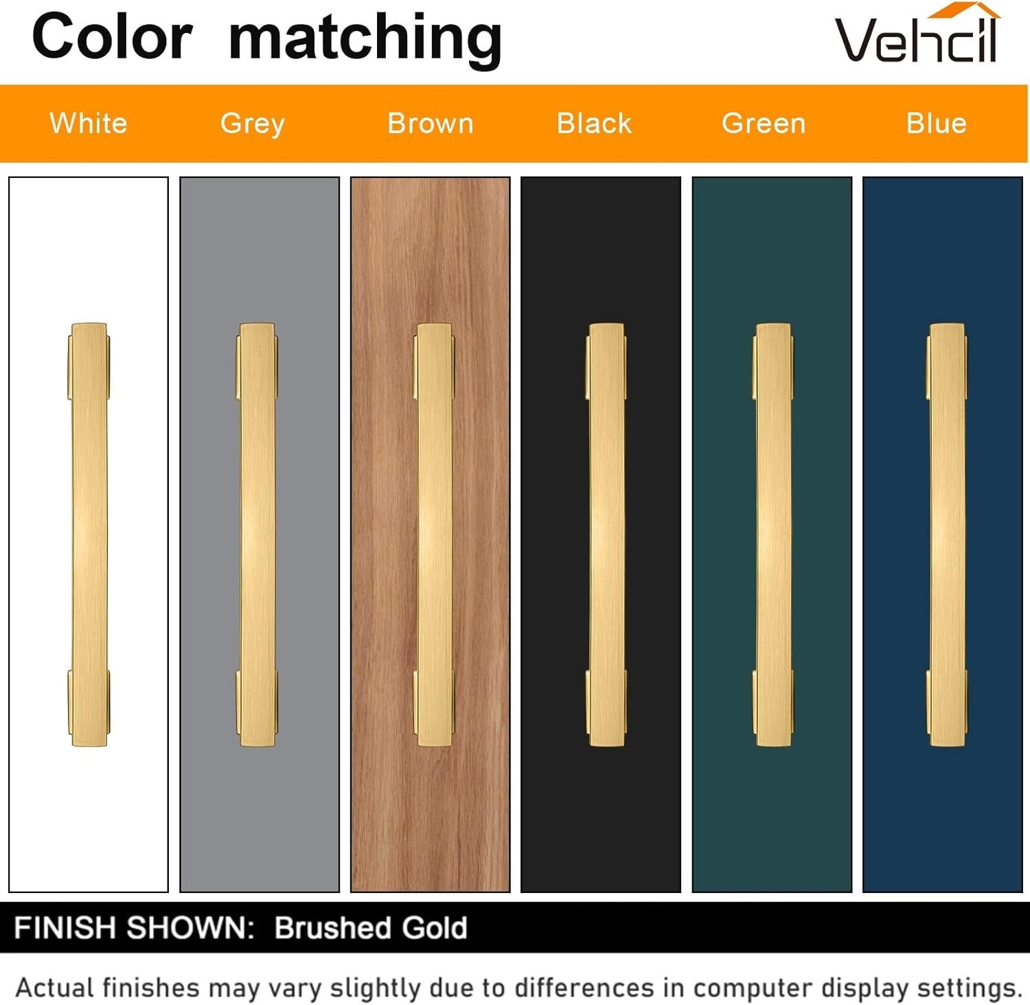 20 Pack Square Brushed Gold Cabinet Pulls, 5 Inch128mm Hole Centers Gold Cabi...