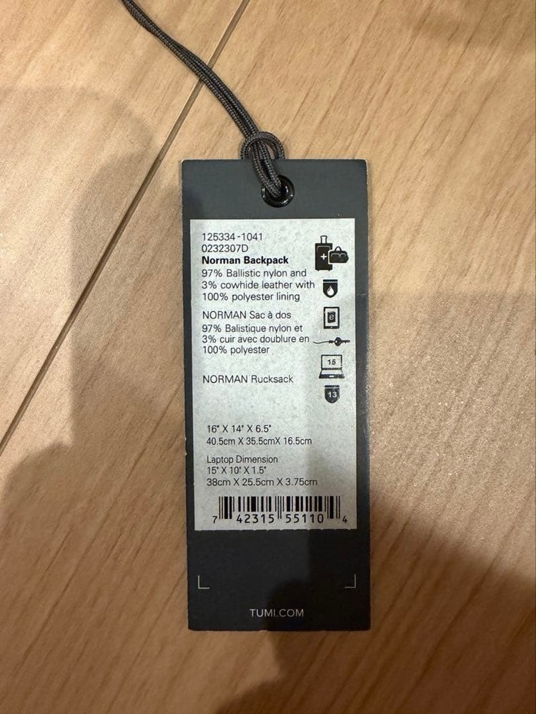 TUMI 232307D [NORMAN BACKPACK BLACK]