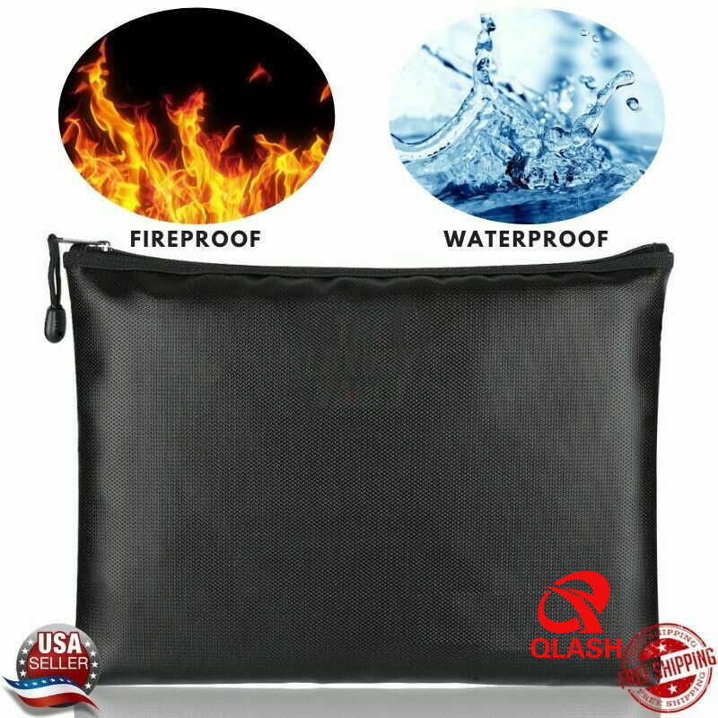 FireProof Document Bag 13.4x9.4 ,New Upgrade Extra Large Important File Holder