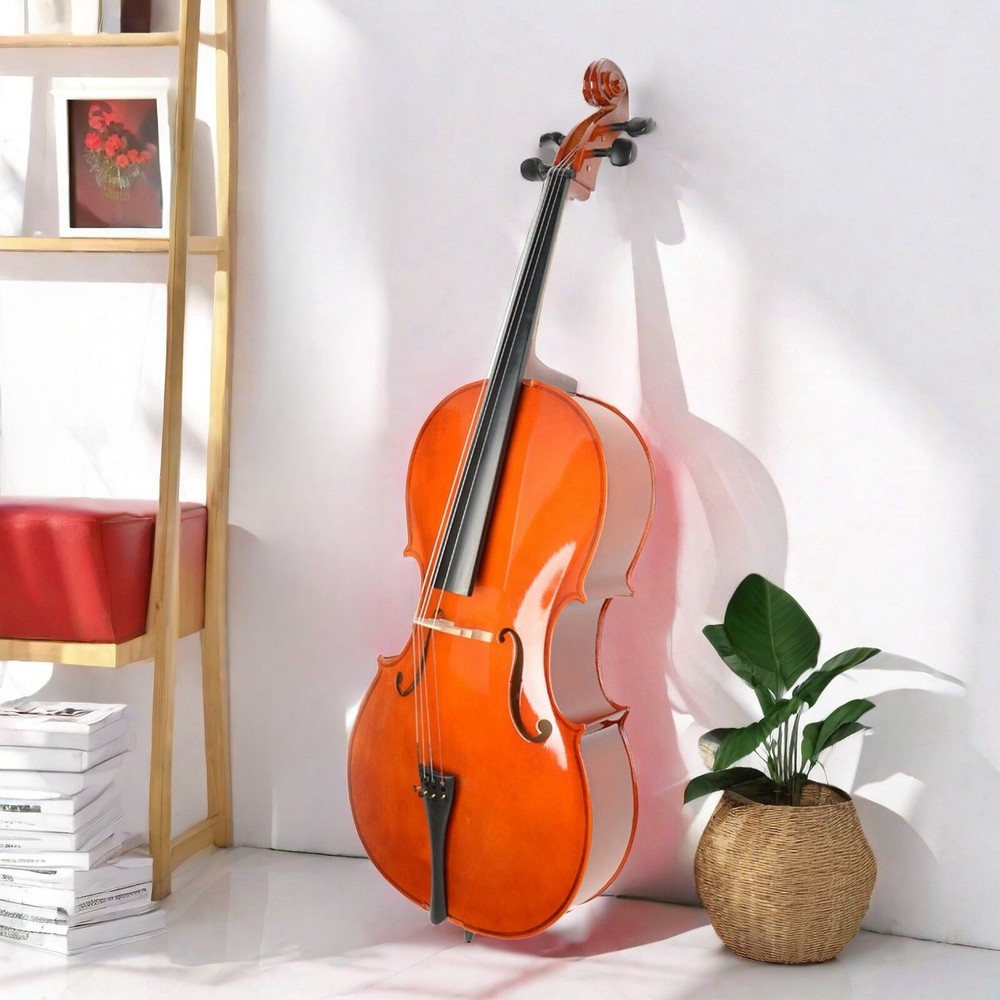 Natural Bright Surface 4/4 Full Size Acoustic Cello,Beginner Cello & Violoncello