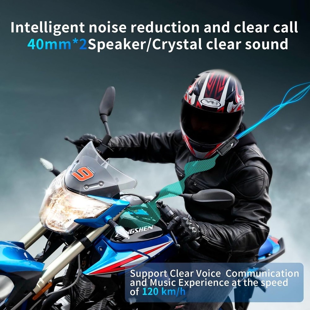 Motorcycle Bluetooth Headset Motorcycle Helmet Bluetooth intercom 2 Riders 800M