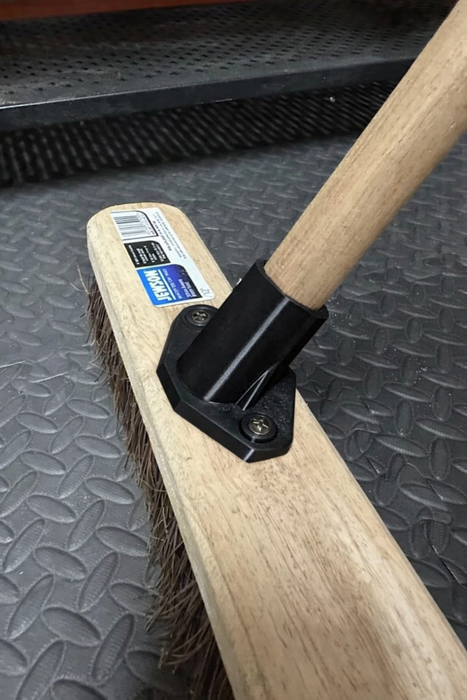 Push Broom Handle Connector Replacement | Broom Head to Handle Bracket | Black P